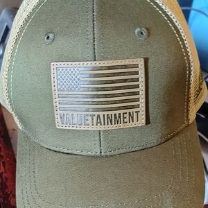 Valutainment Truckers Hat With American Flag Brand New.